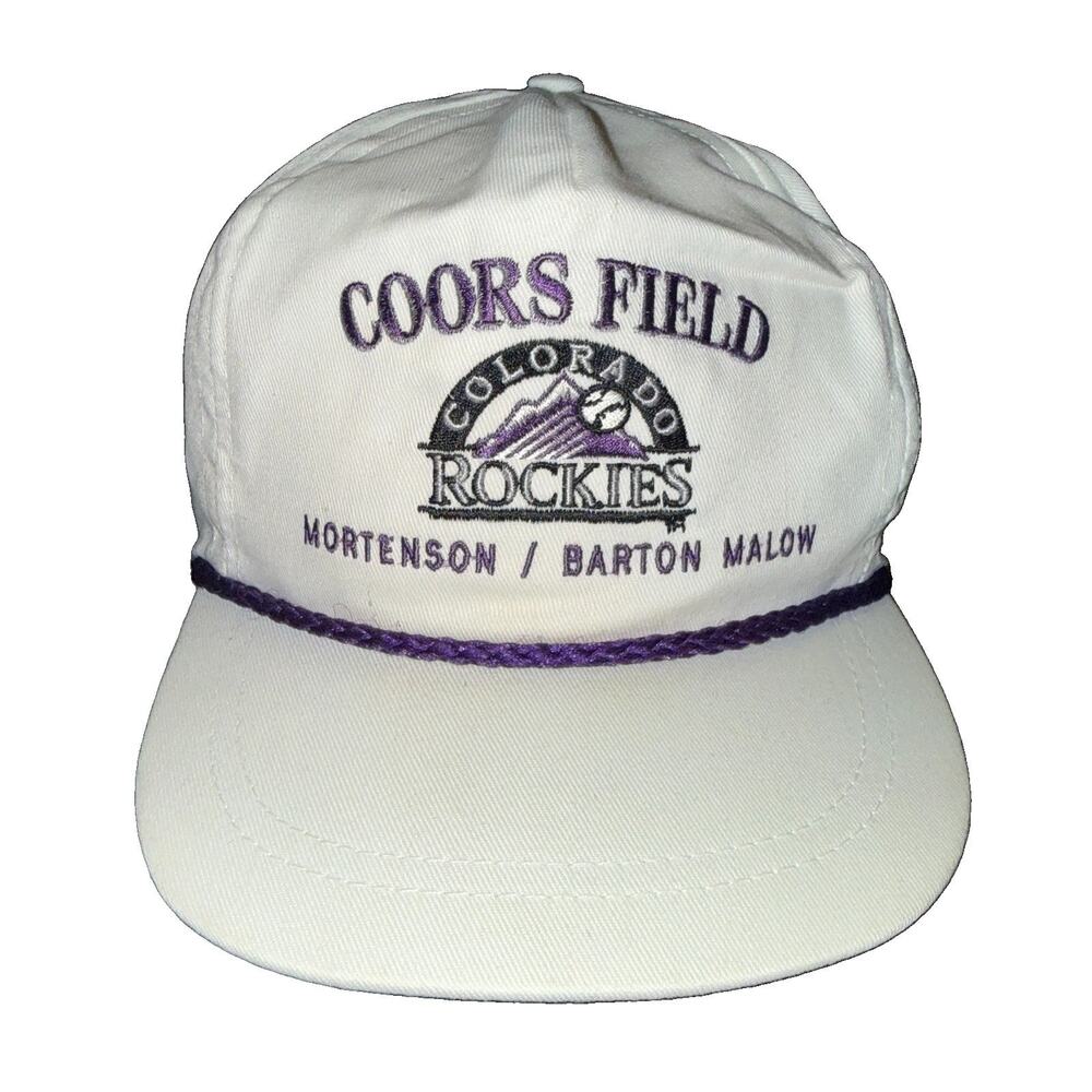 Vintage 90s Colorado Rockies Coors Field MLB Baseball Strapback Rope Hat Cap USA